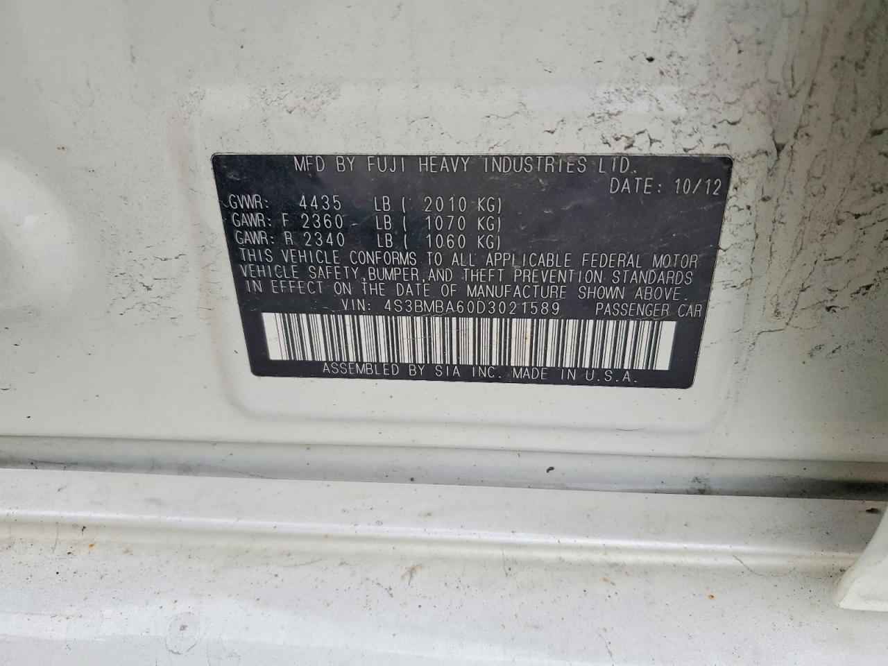 2013 Subaru Legacy 2.5I - zdjęcie 13