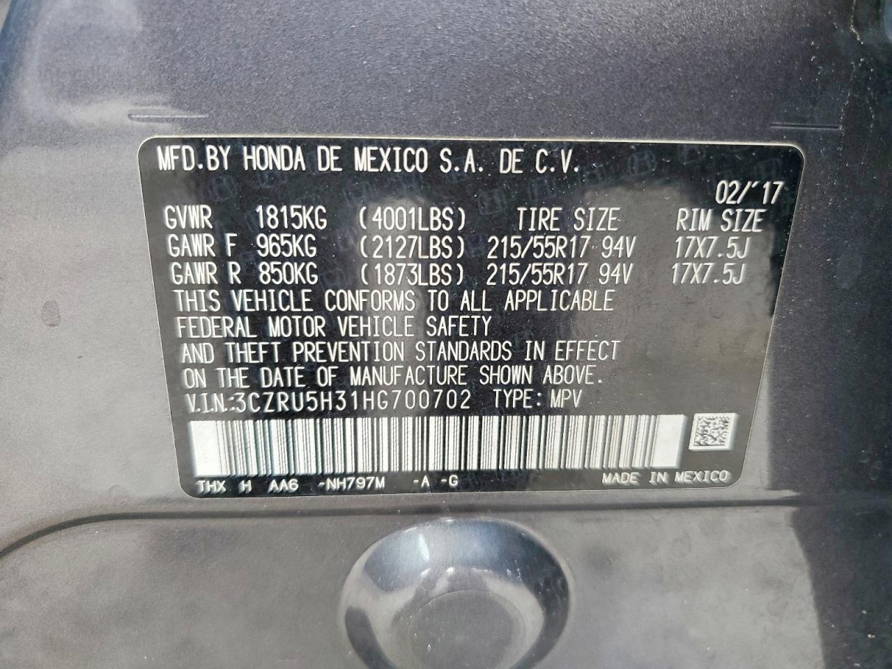 2017 Honda Hr-V Lx - zdjęcie 12