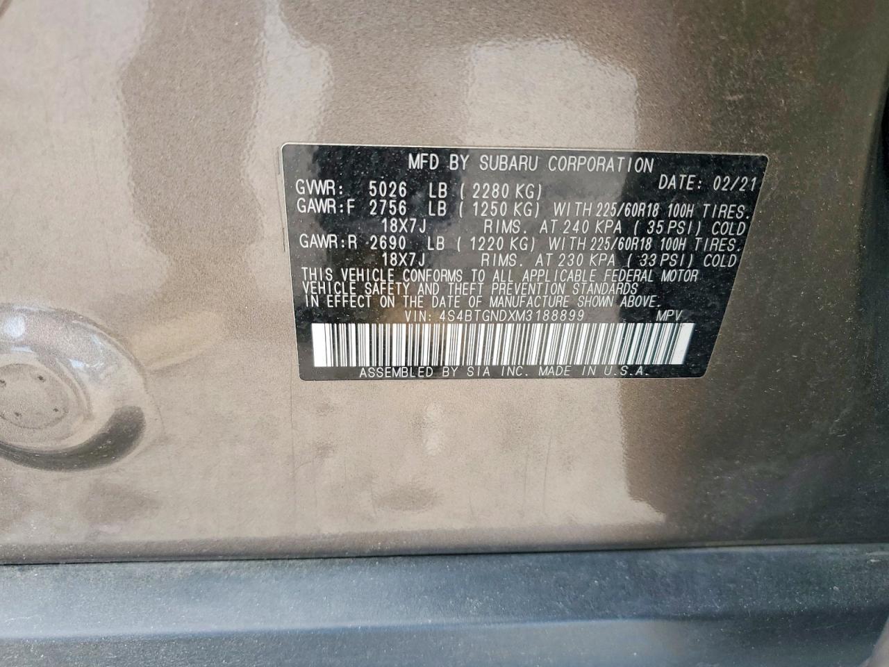 2021 Subaru Outback - zdjęcie 13