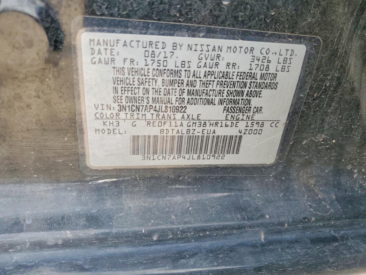 2018 Nissan Versa 1.6 Sv - zdjęcie 12