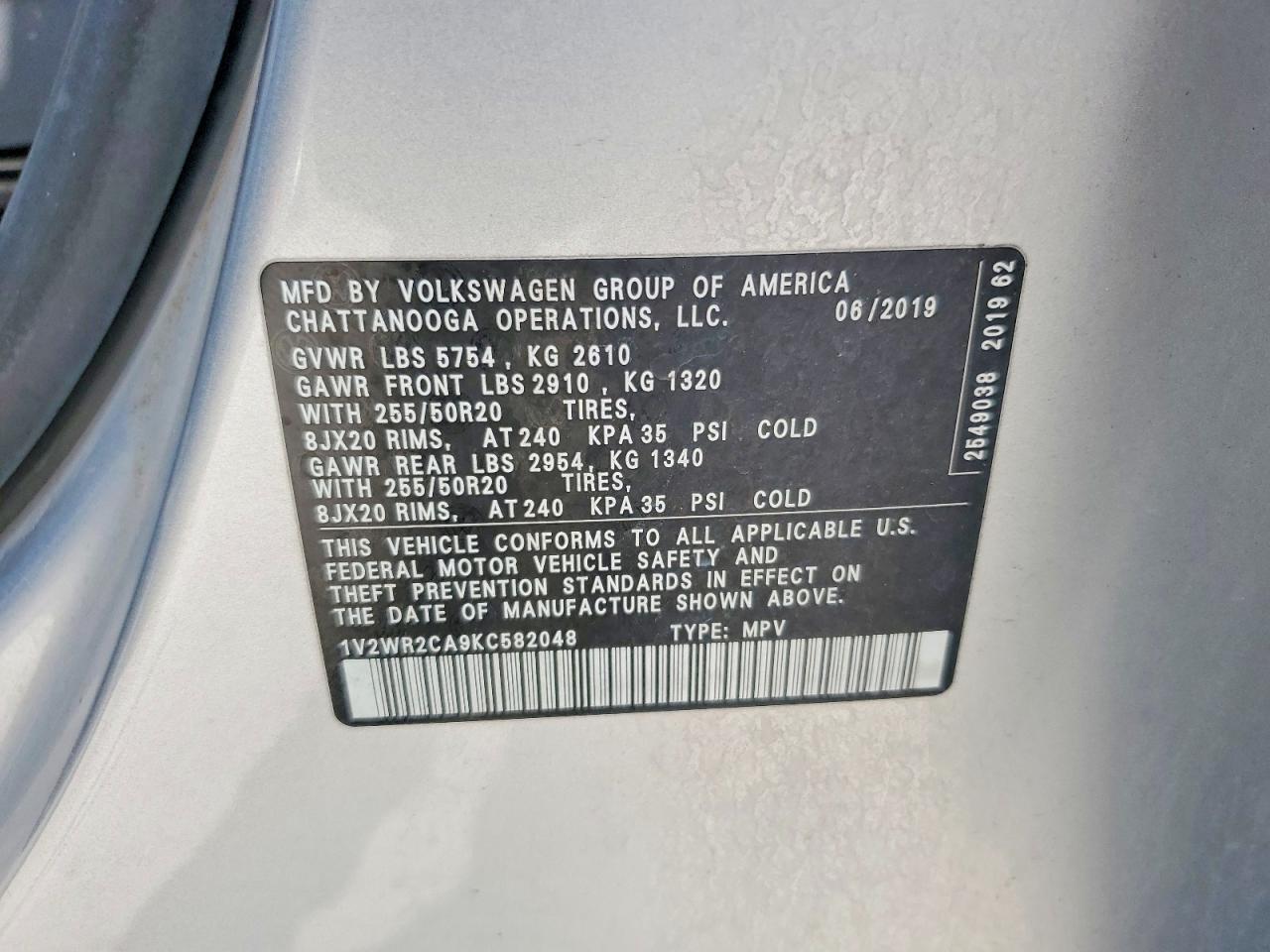 2019 Volkswagen Atlas Se - zdjęcie 12