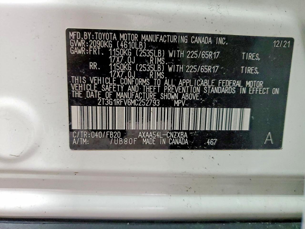 2021 Toyota Rav4 Le - zdjęcie 13