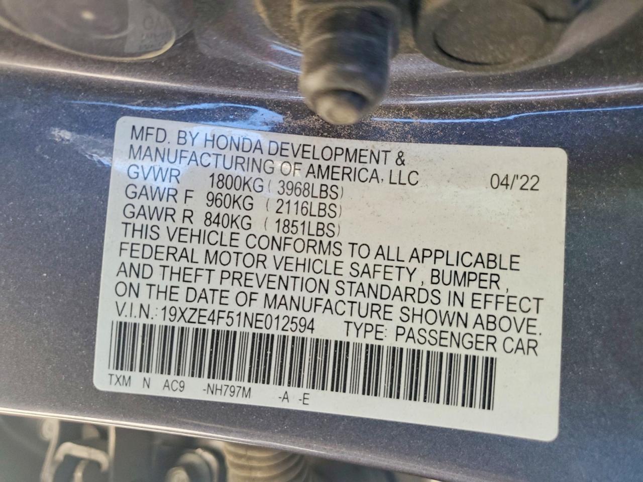 2022 Honda Insight Ex - zdjęcie 12