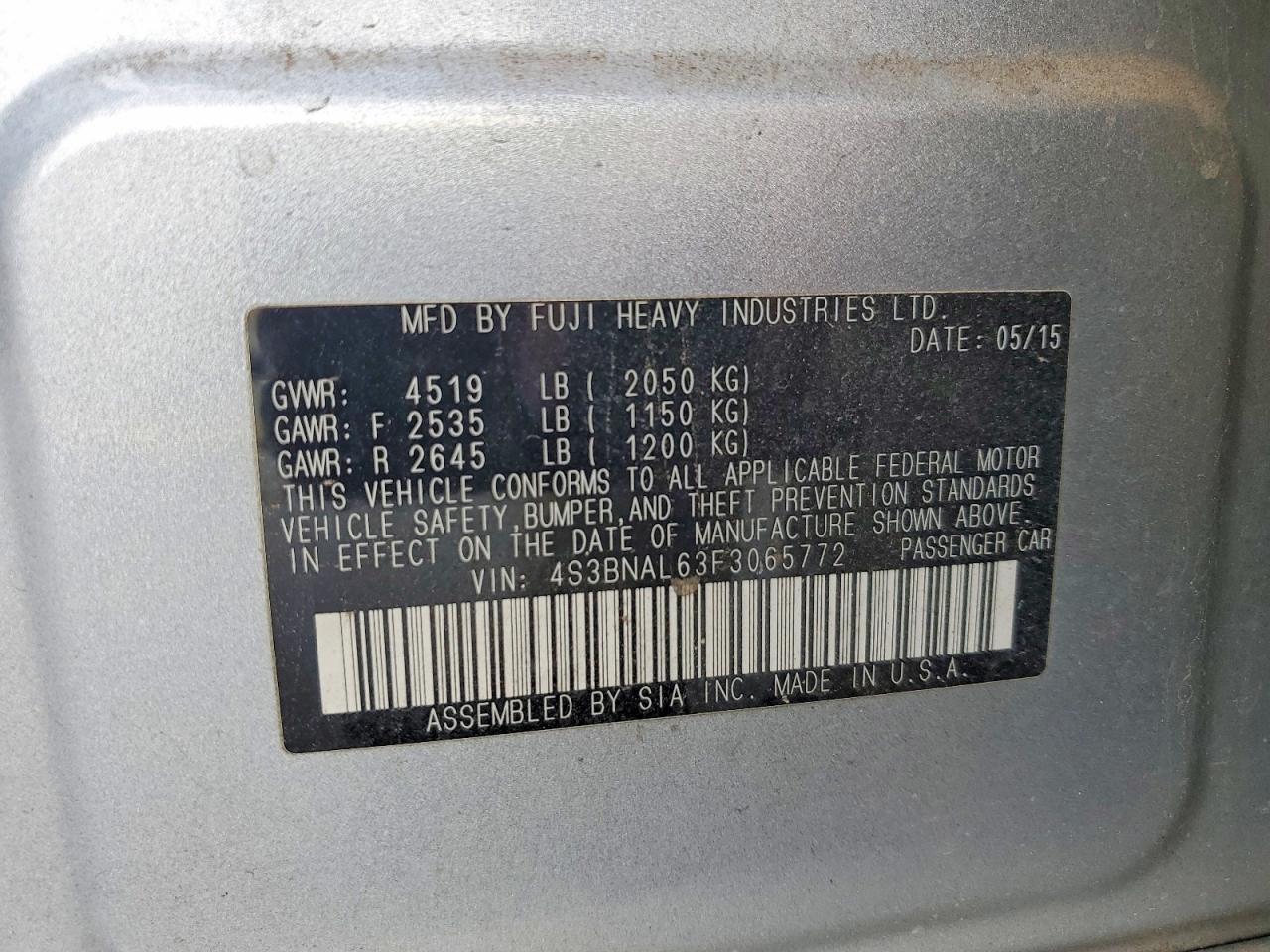 2015 Subaru Legacy 2.5I Limited - zdjęcie 12
