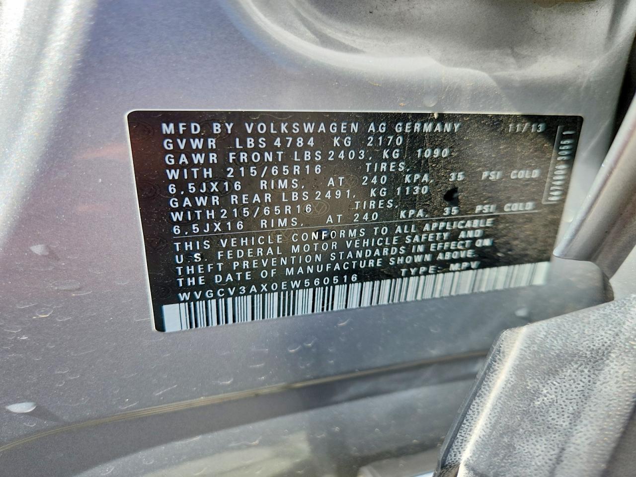 2014 Volkswagen Tiguan S - zdjęcie 13