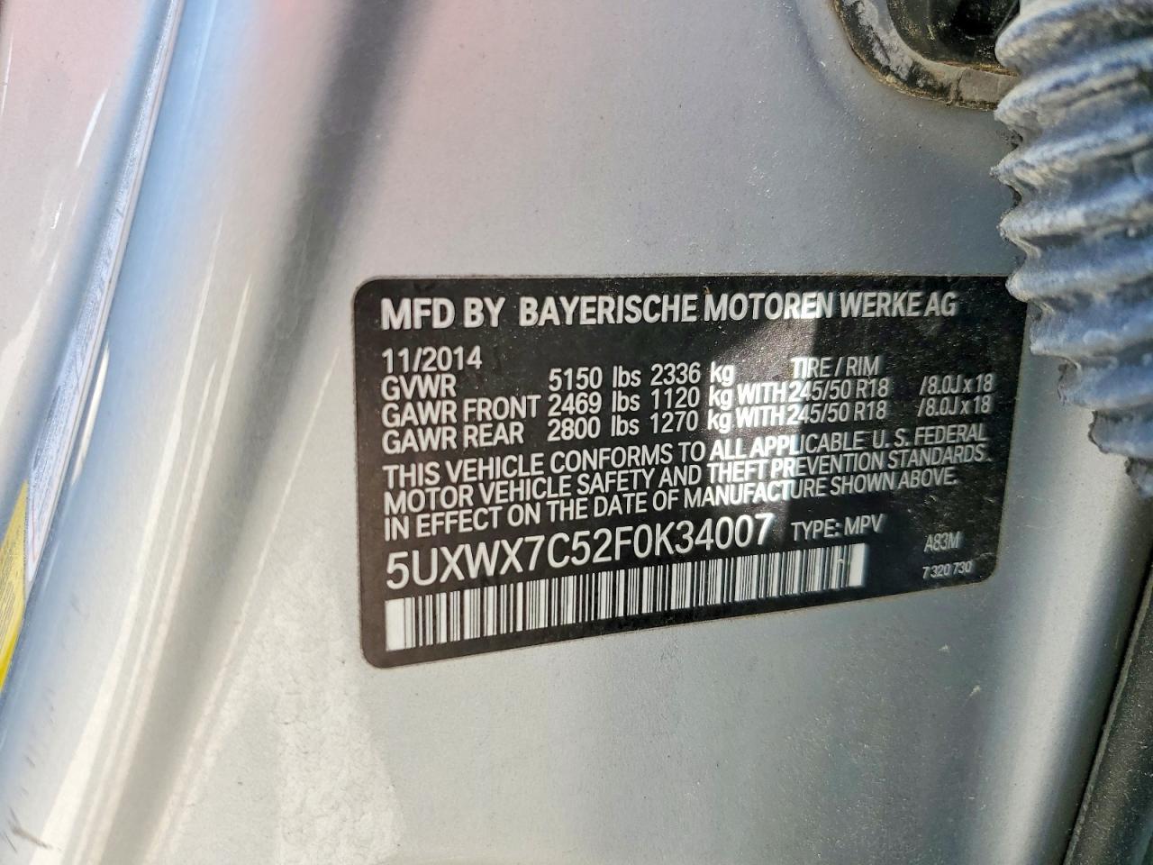 2015 BMW X3 xDrive35I - zdjęcie 13