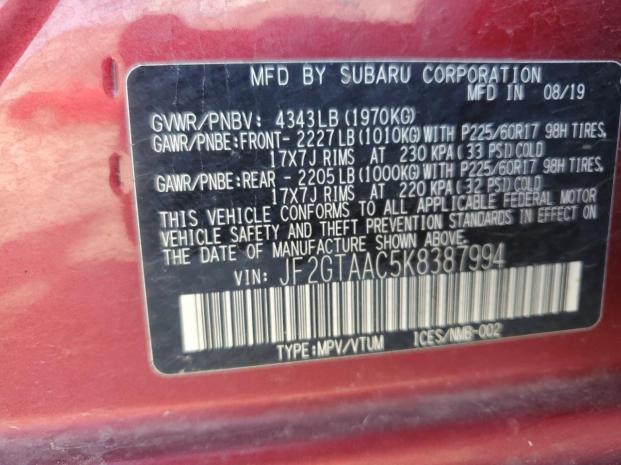 2019 Subaru Crosstrek - zdjęcie 14