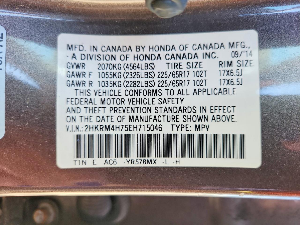 2014 Honda Cr-V Exl - zdjęcie 12