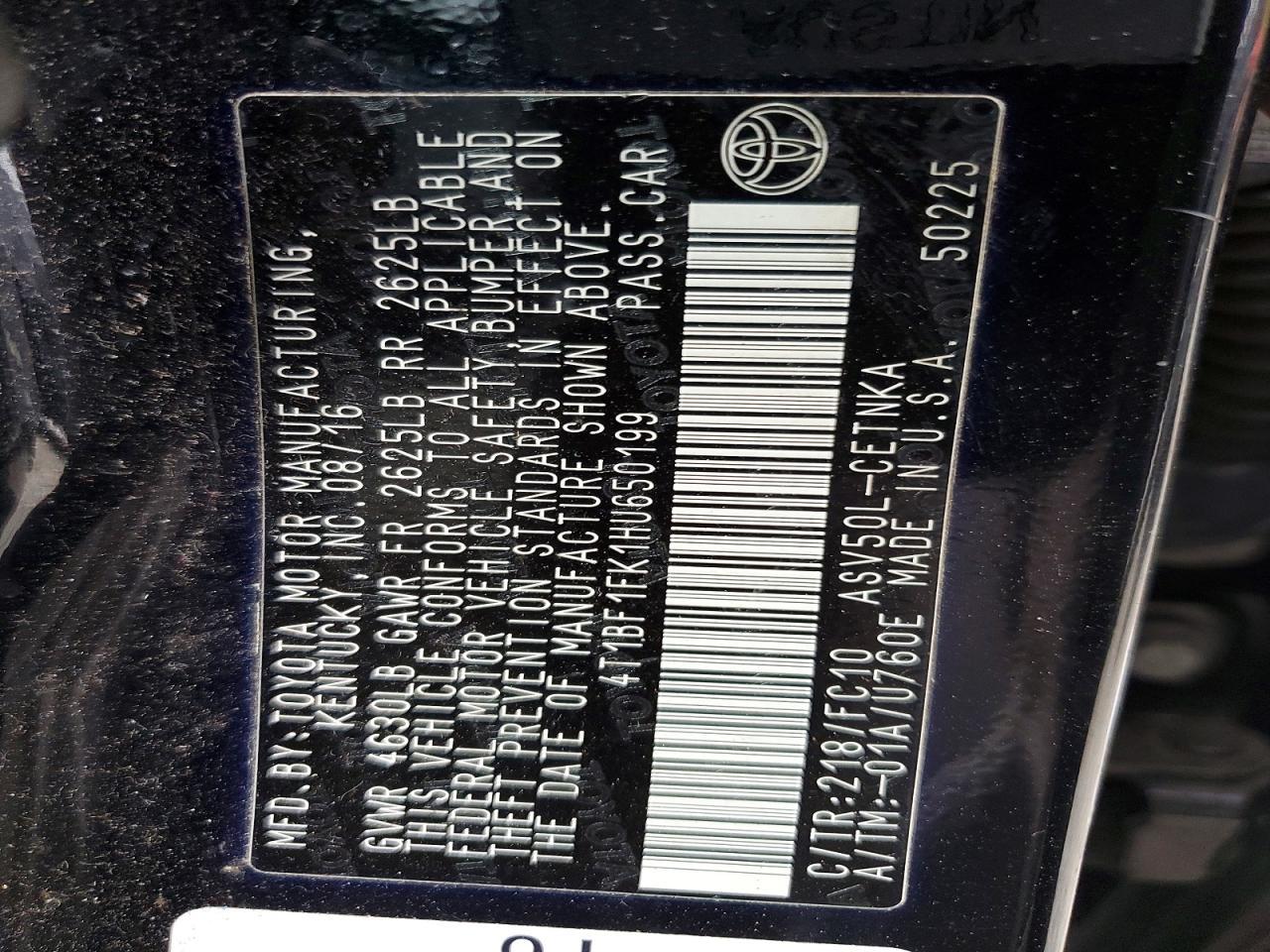 2017 Toyota Camry Le - zdjęcie 13