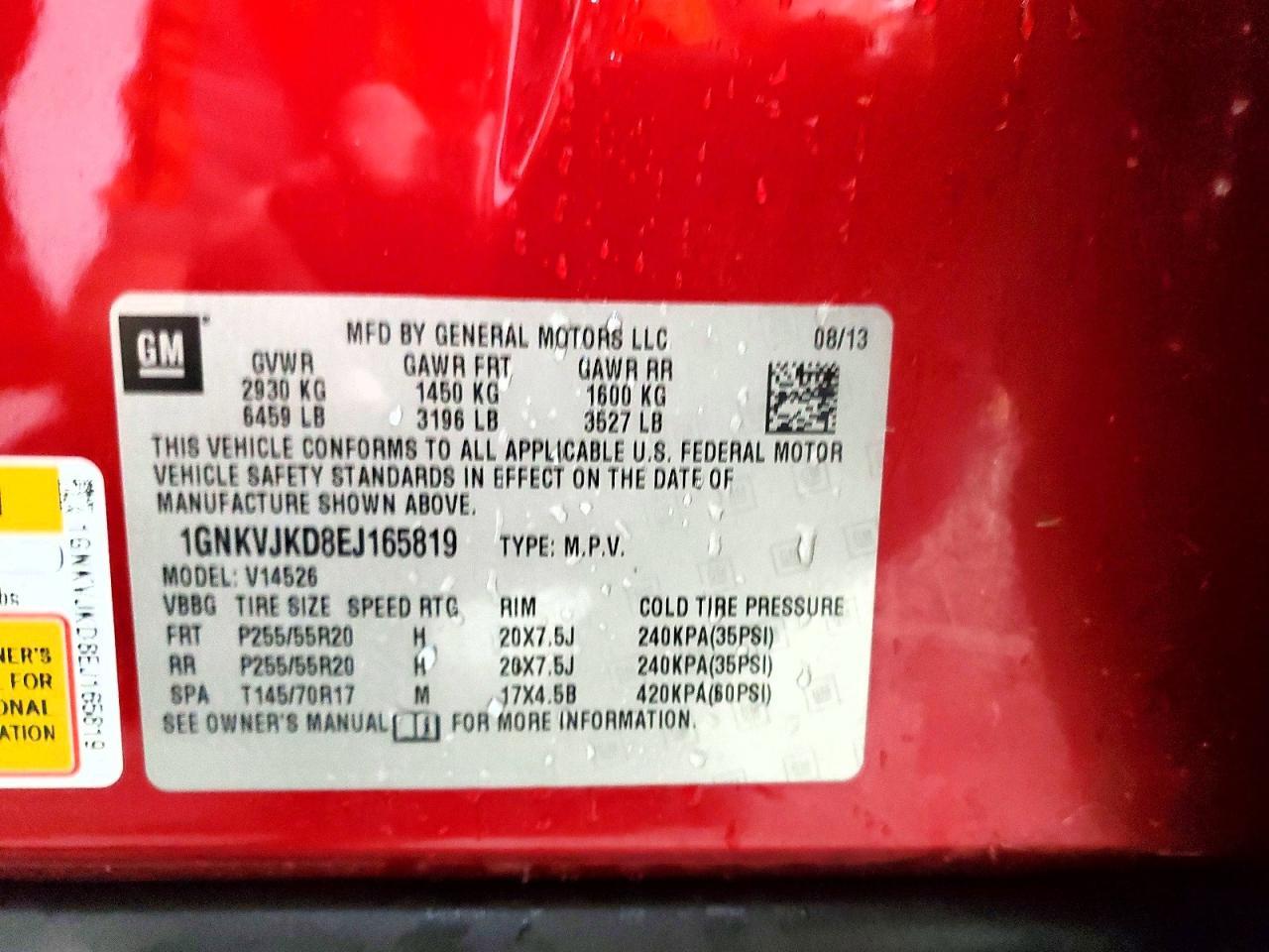 2014 Chevrolet Traverse Ltz - zdjęcie 13