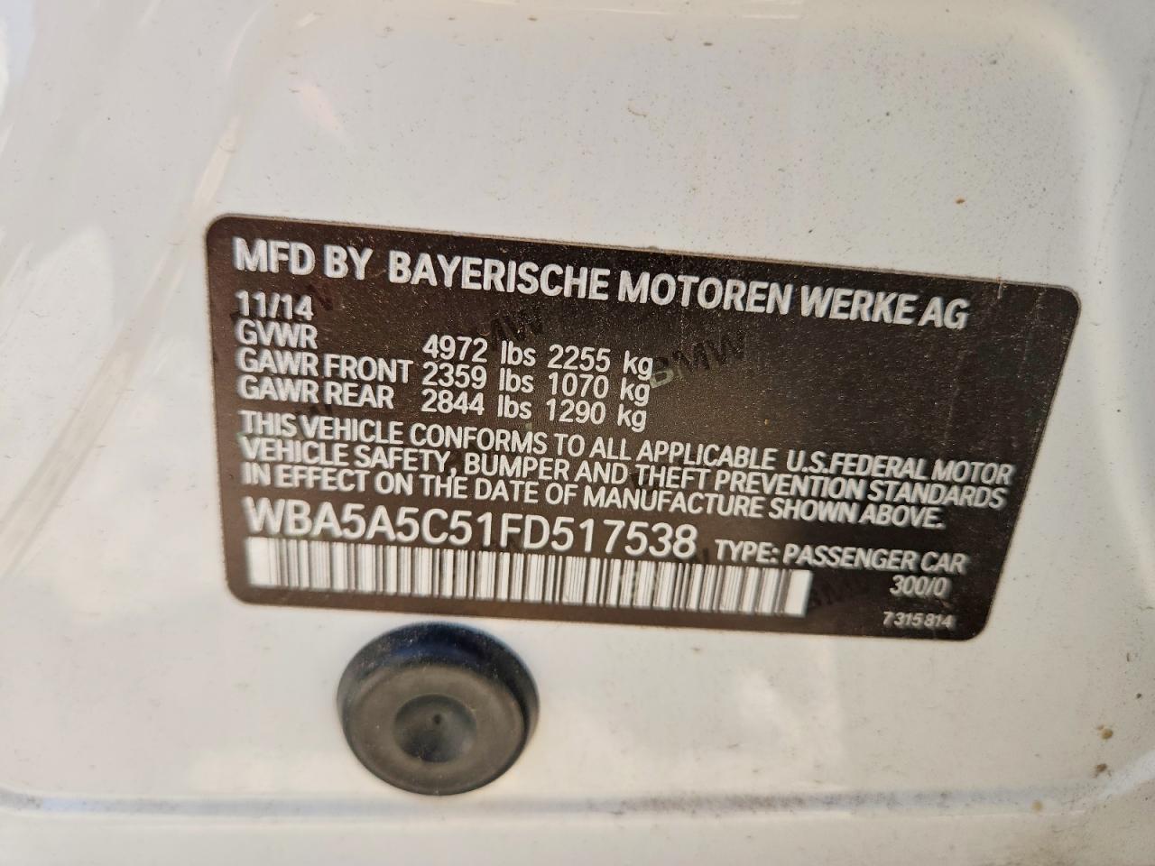 2015 BMW 528 I - zdjęcie 12