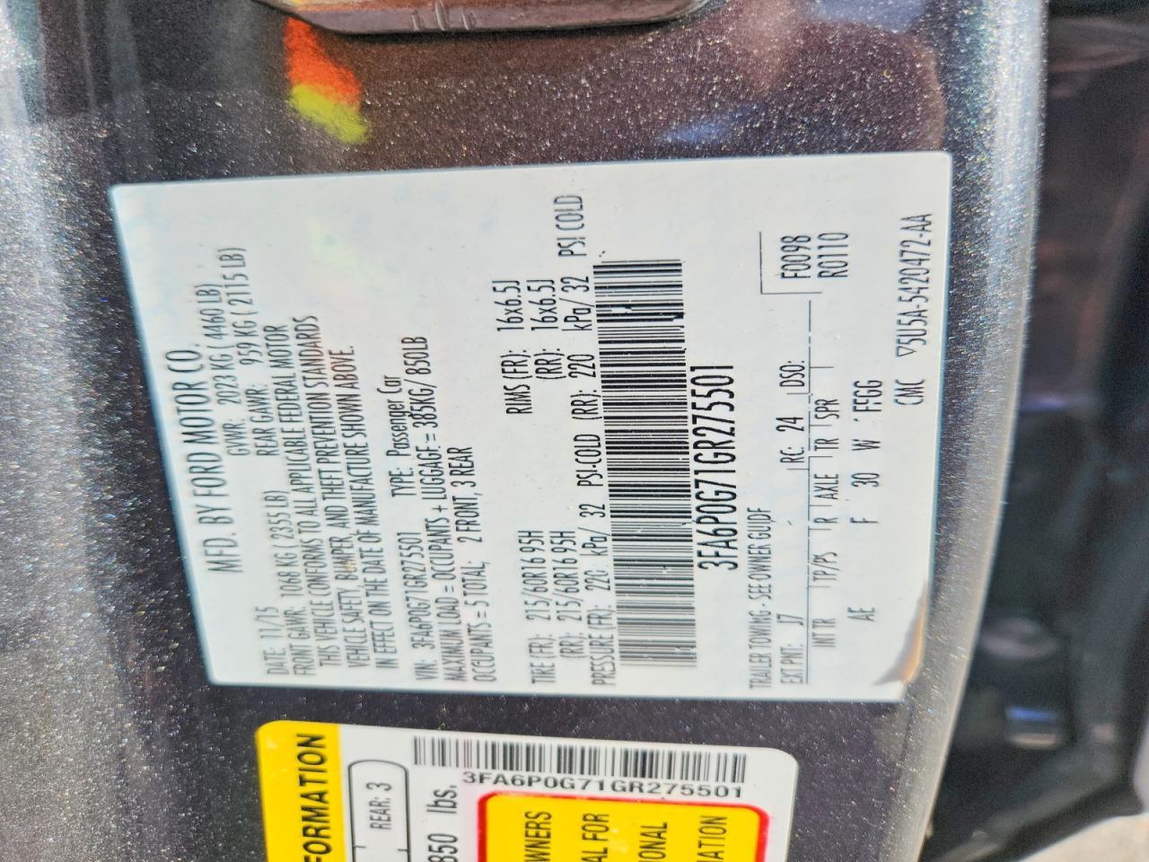 2016 Ford Fusion S - zdjęcie 13