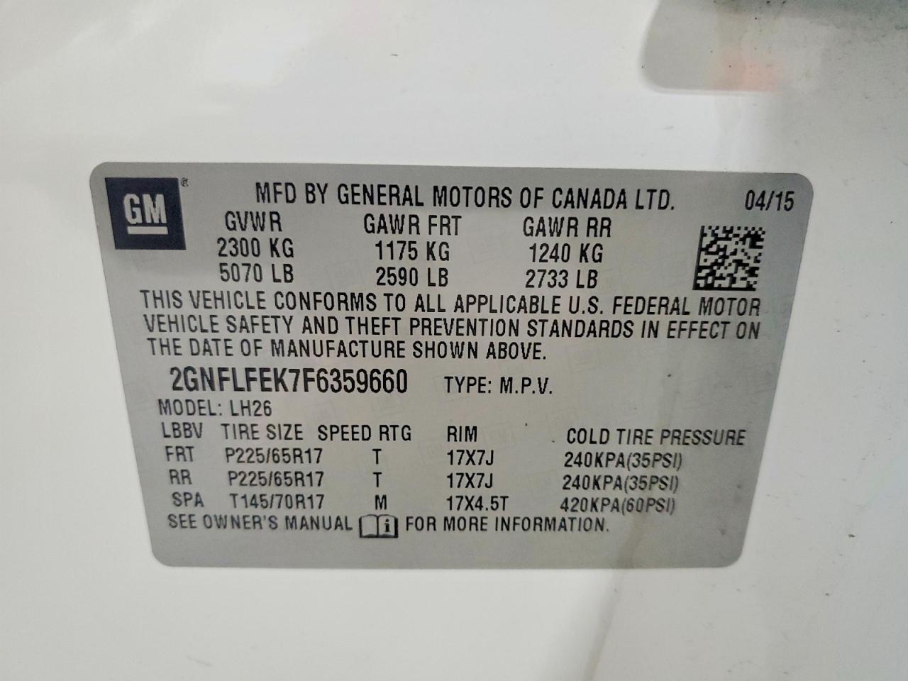 2015 Chevrolet Equinox Lt - zdjęcie 13