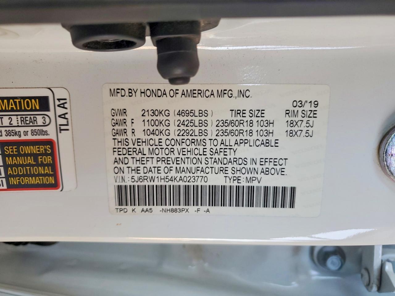 2019 Honda Cr-V Ex - zdjęcie 13
