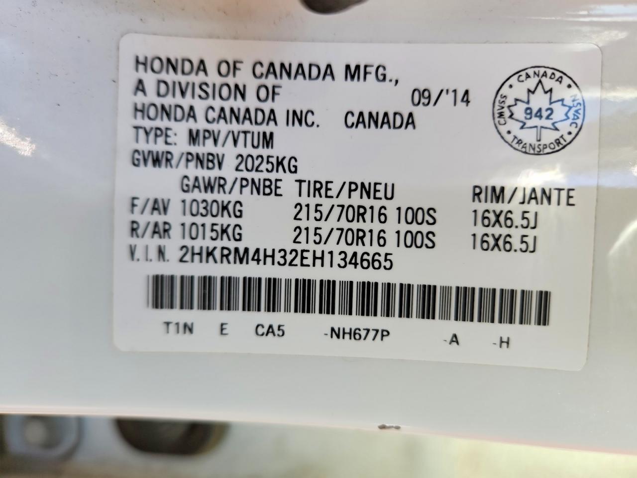 2014 Honda Cr-V Lx - zdjęcie 13