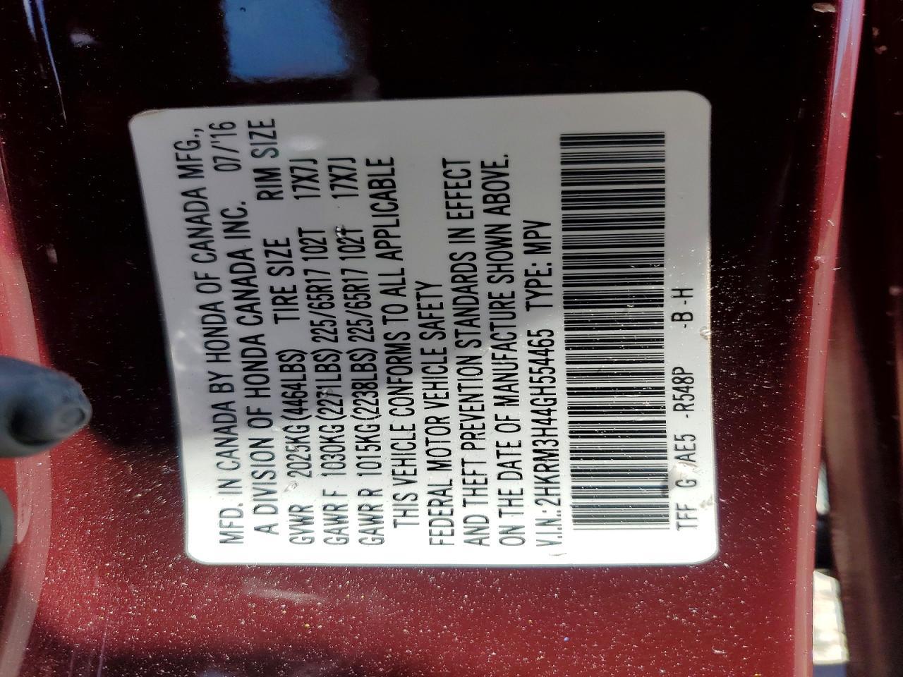2016 Honda Cr-V Se - zdjęcie 14