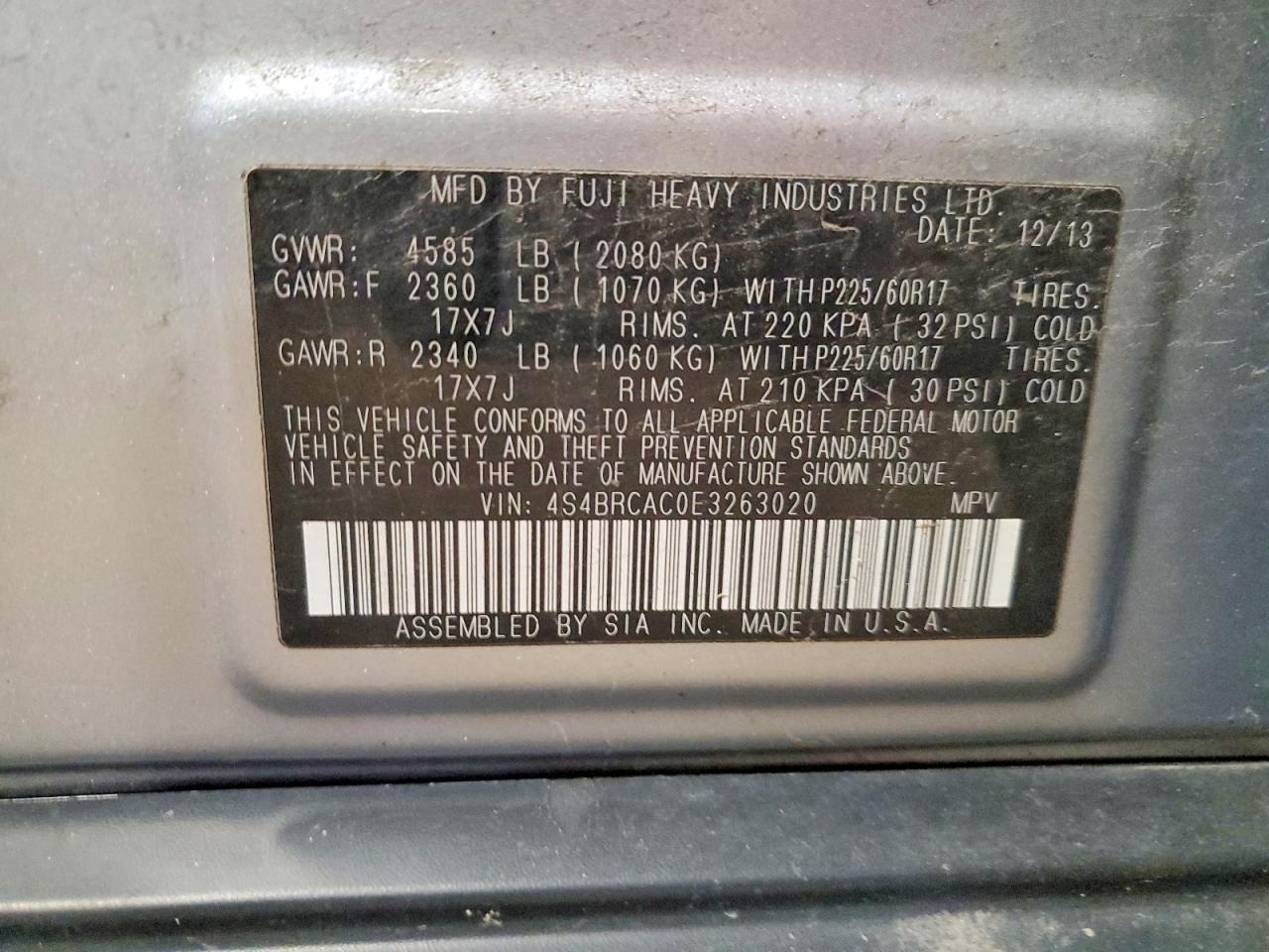 2014 Subaru Outback 2.5I - zdjęcie 13