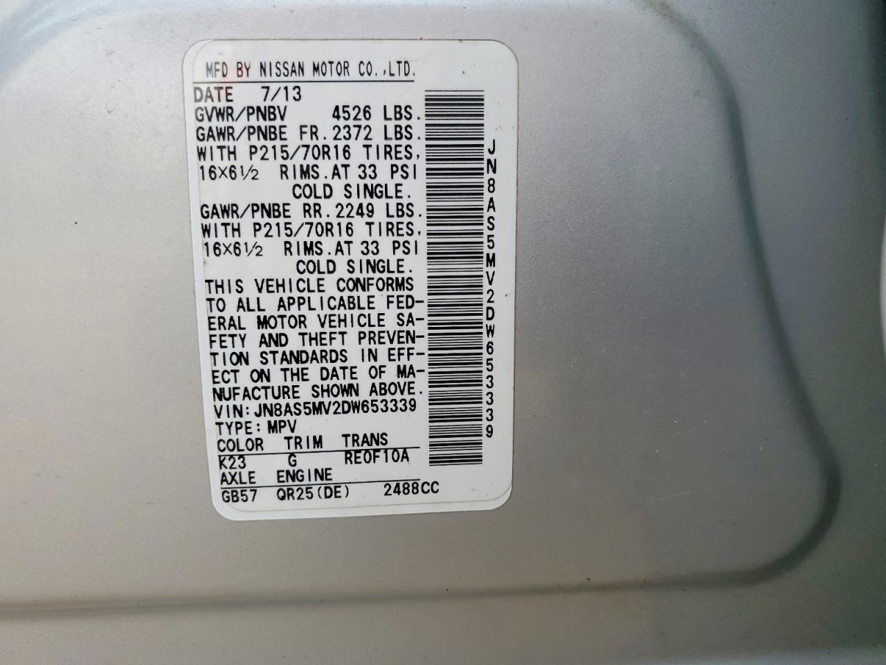 2013 Nissan Rogue S - zdjęcie 13