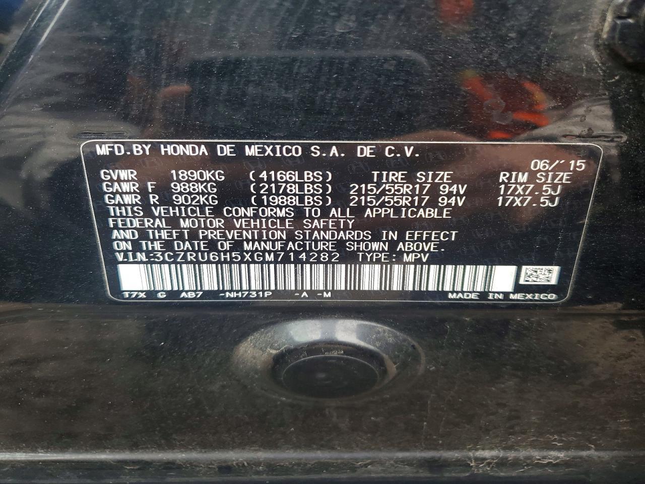 2016 Honda Hr-V Ex - zdjęcie 12