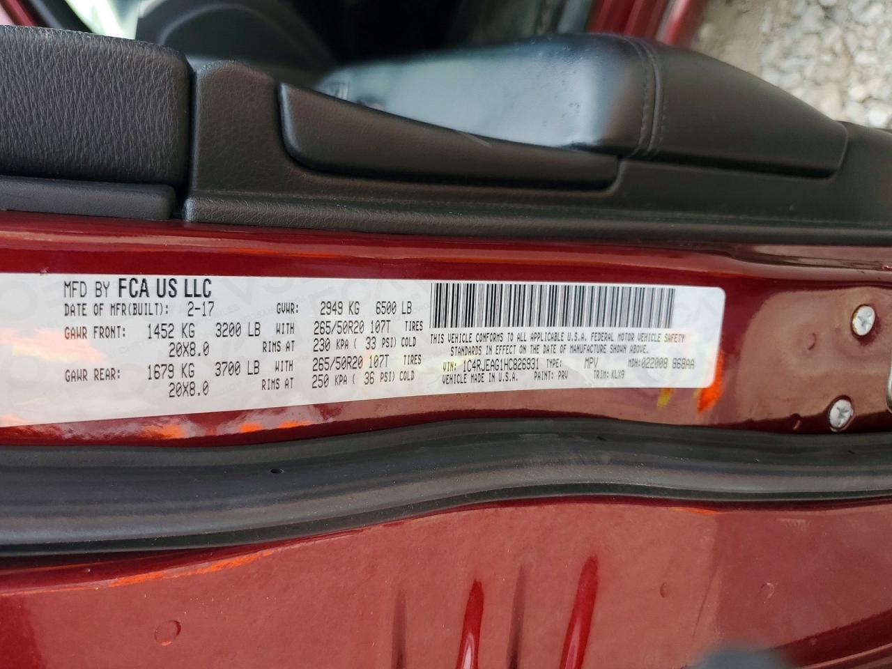 2017 Jeep Grand Cherokee Laredo - zdjęcie 12