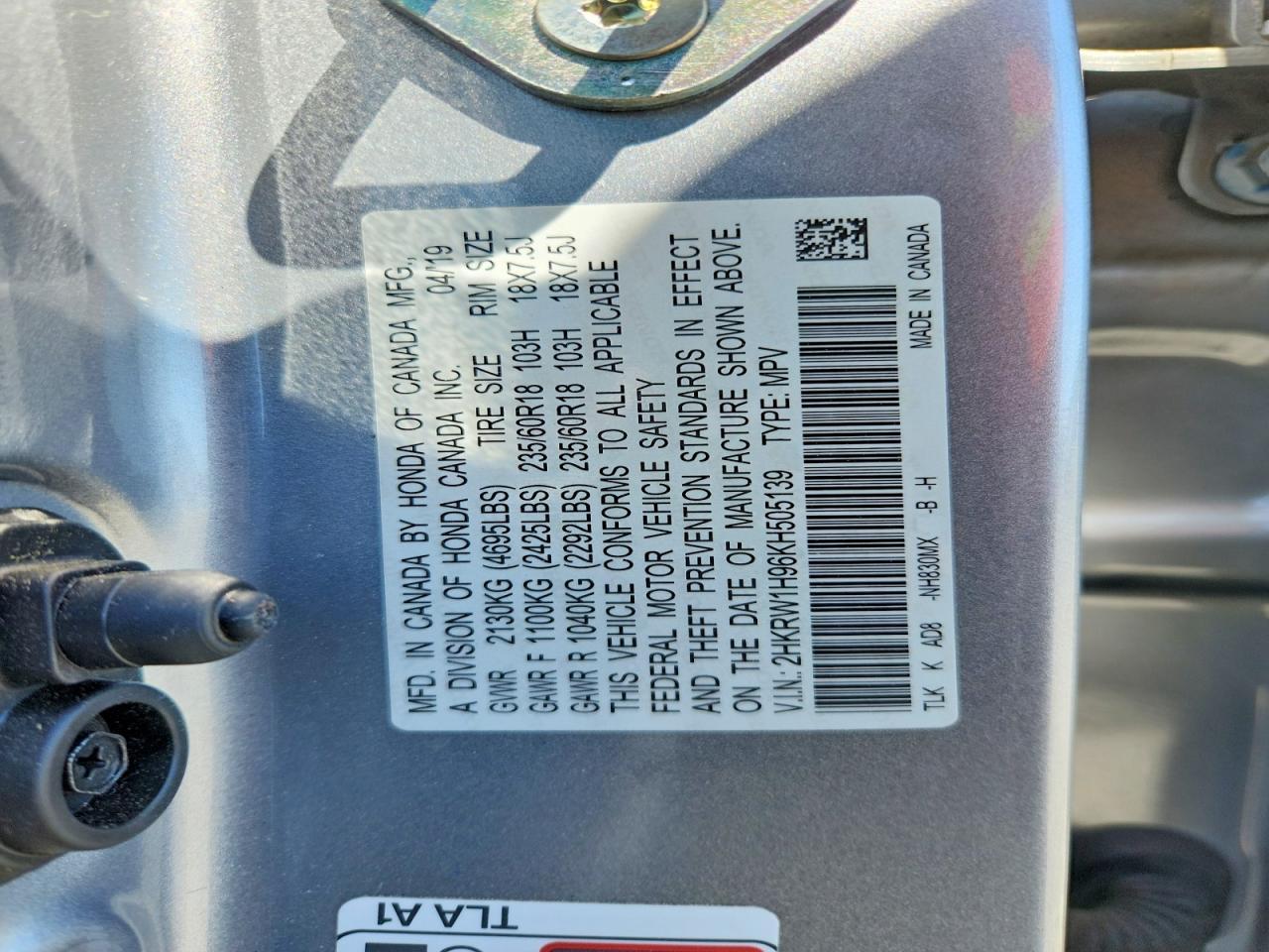 2019 Honda Cr-V Touring - zdjęcie 13