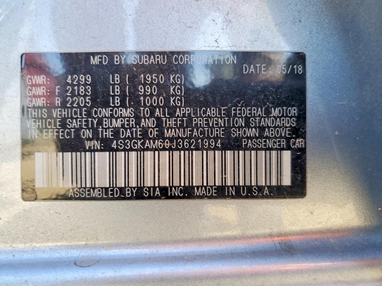 2018 Subaru Impreza Sport - zdjęcie 12