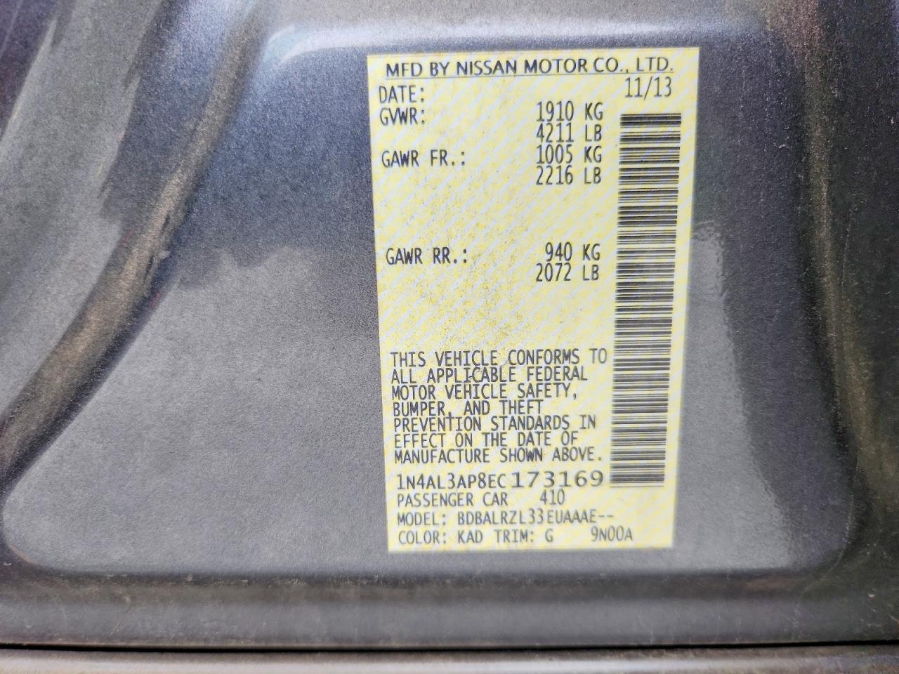 2014 Nissan Altima 2.5 S - zdjęcie 12