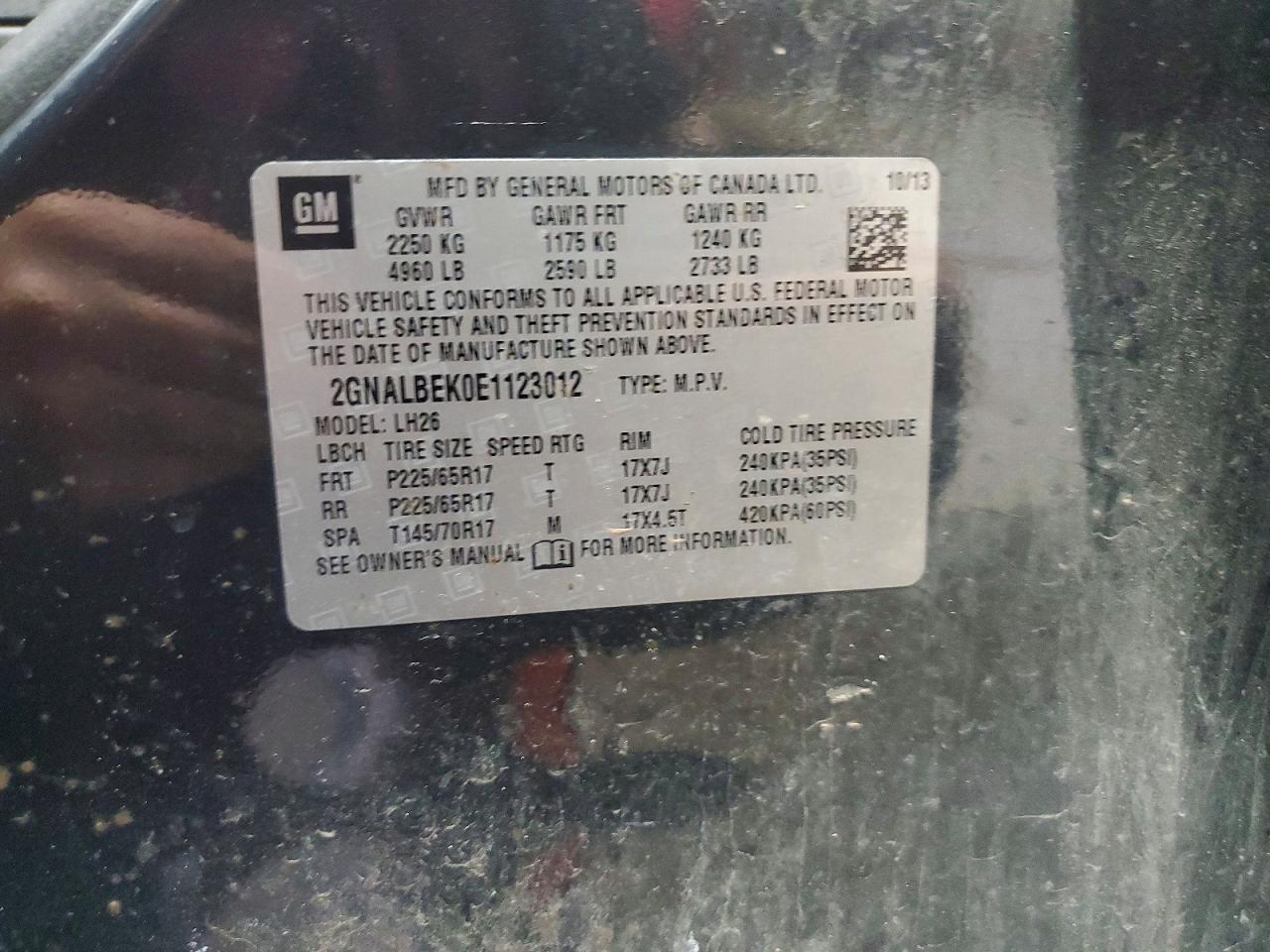 2014 Chevrolet Equinox Lt - zdjęcie 13