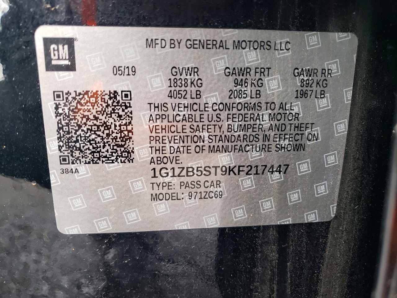 2019 Chevrolet Malibu Ls - zdjęcie 12