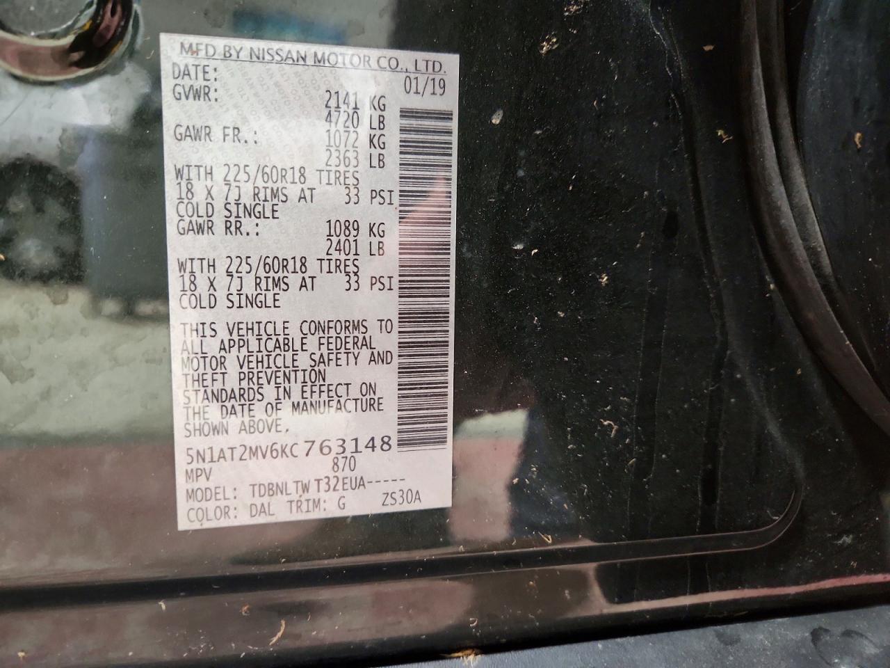 2019 Nissan Rogue Sv - zdjęcie 13