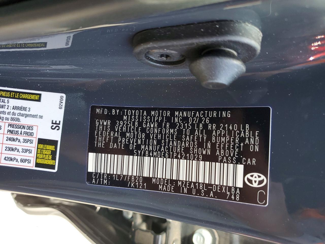 2026 Toyota Corolla Le - zdjęcie 13