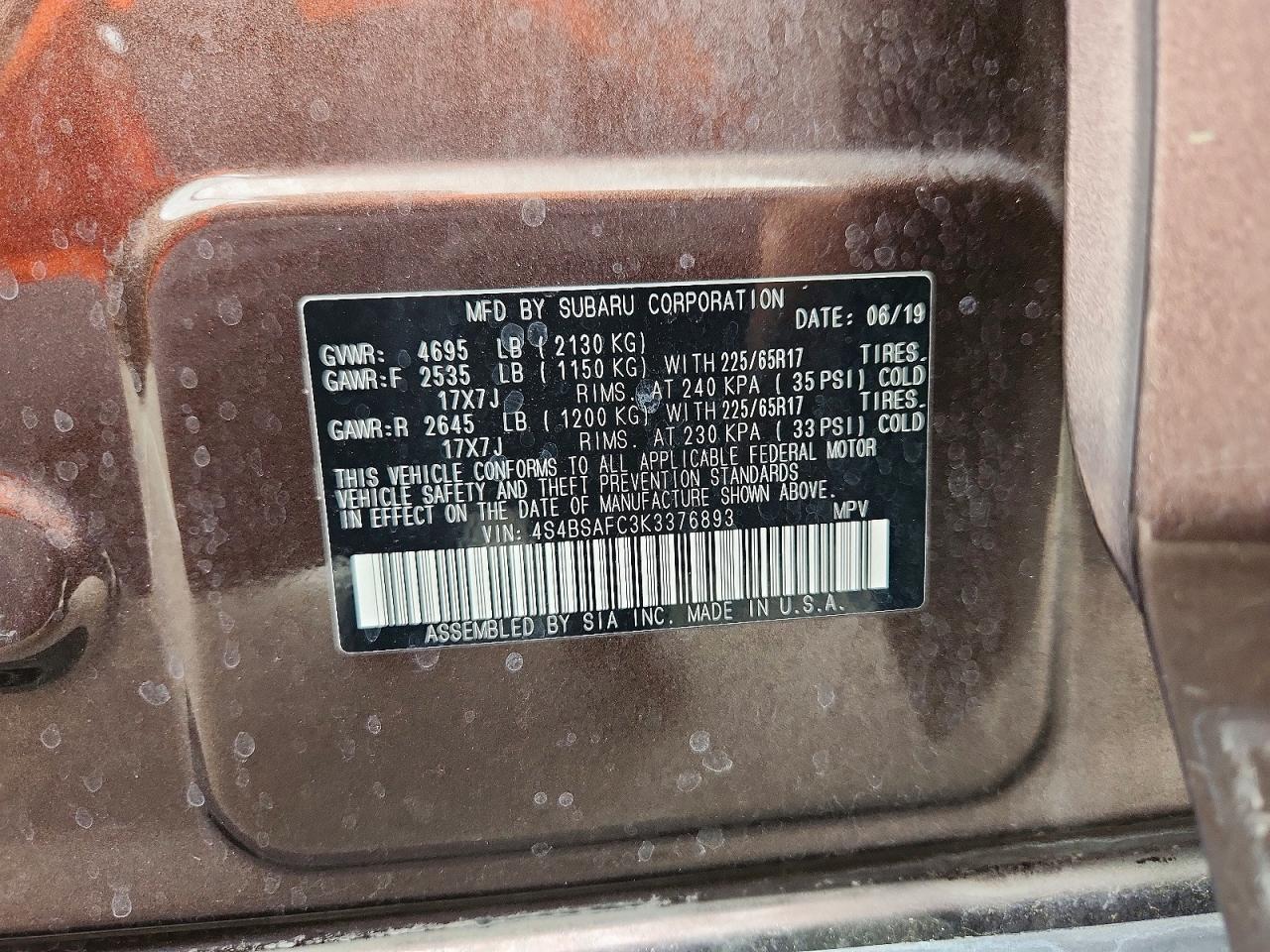 2019 Subaru Outback 2.5I Premium - zdjęcie 13