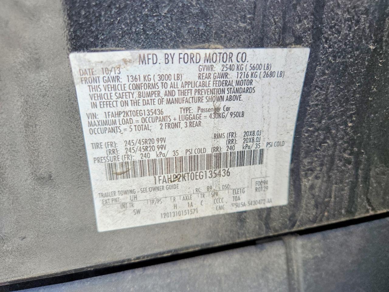 2014 Ford Taurus Sho - zdjęcie 12
