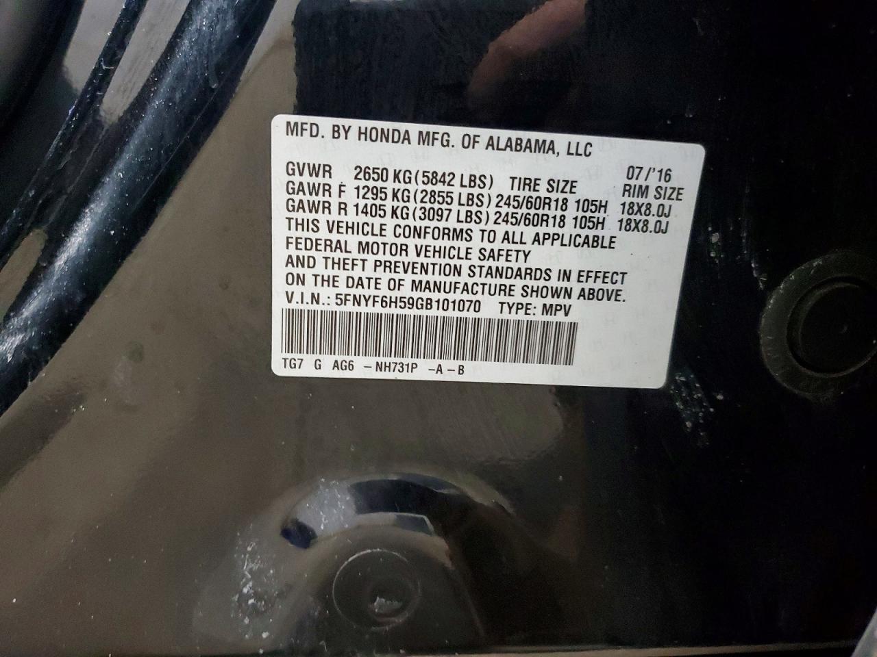 2016 Honda Pilot Exl - zdjęcie 14