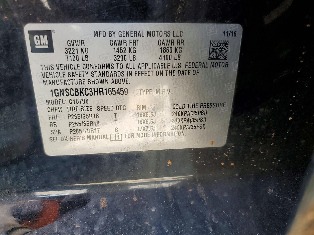 2017 Chevrolet Tahoe C1500 Lt - zdjęcie 13