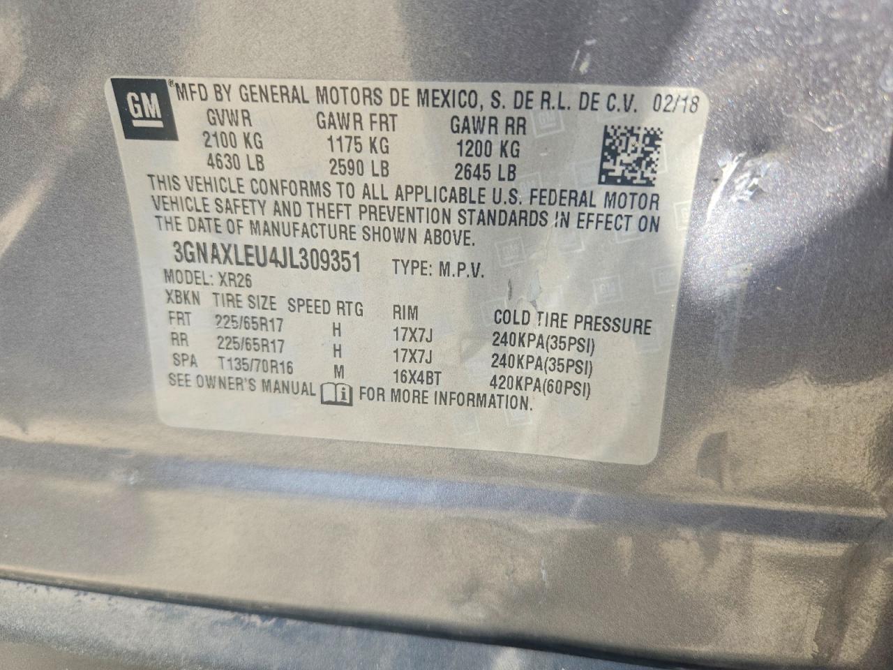 2018 Chevrolet Equinox Lt - zdjęcie 13