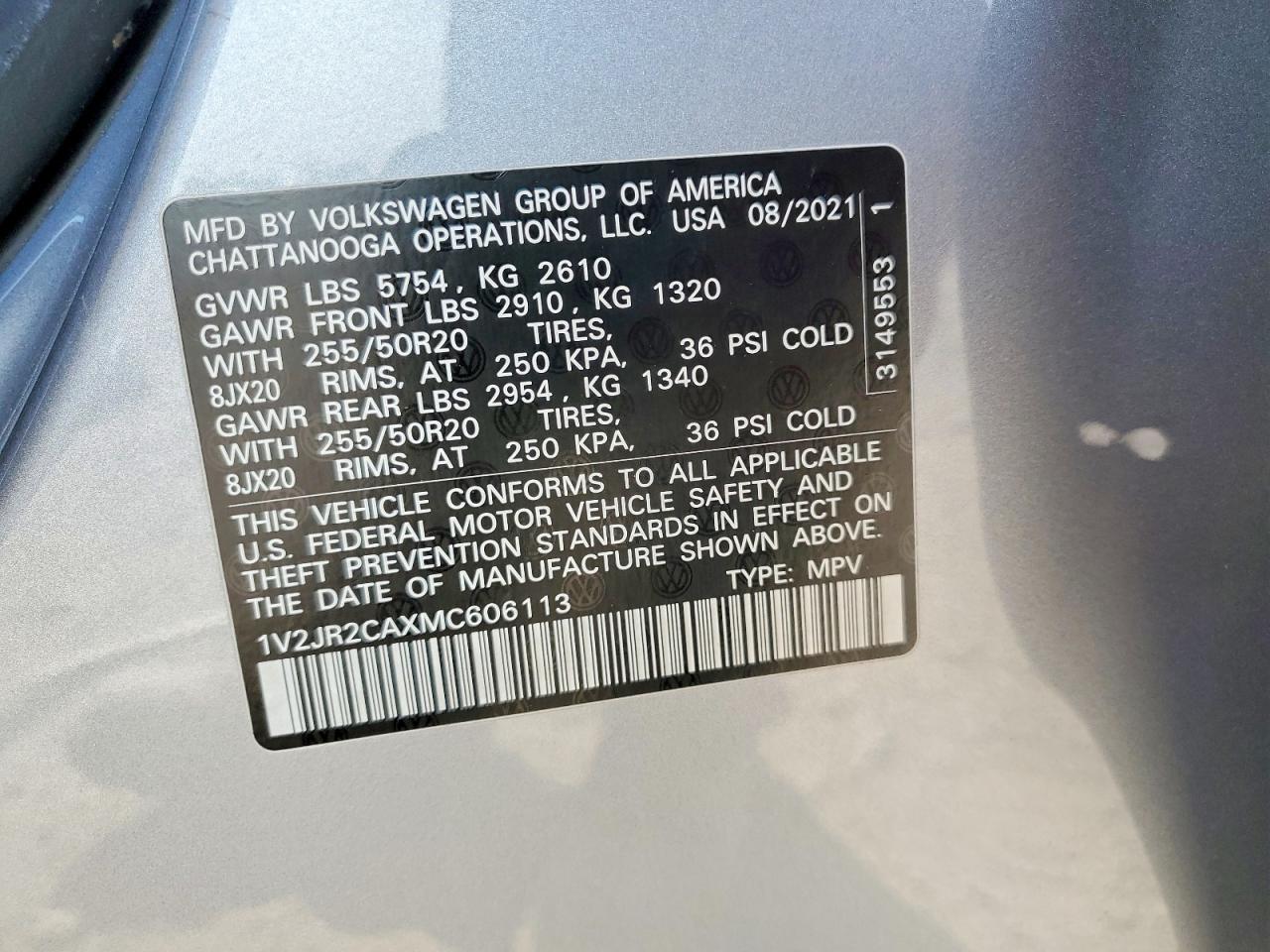 2021 Volkswagen Atlas Se - zdjęcie 14