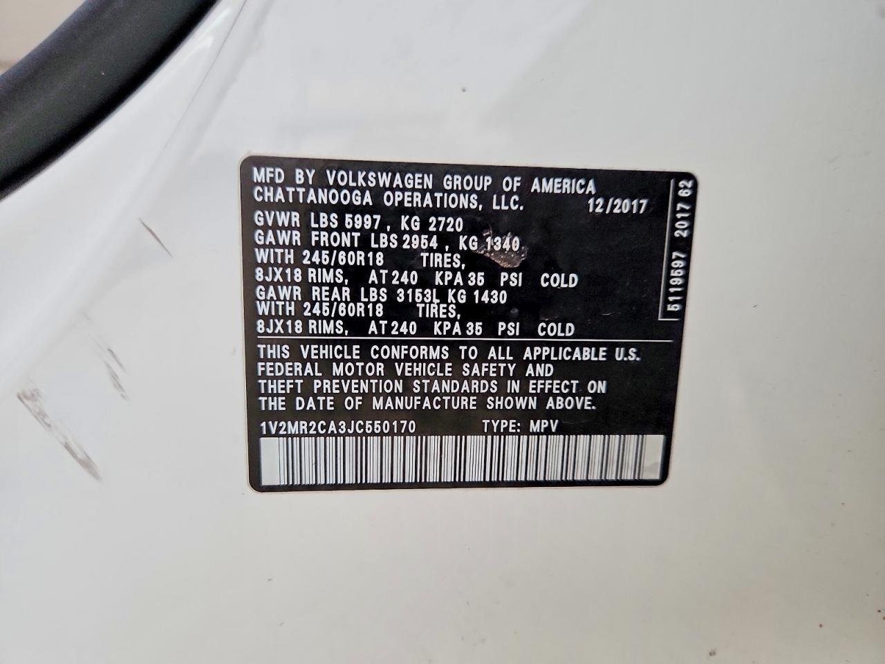 2018 Volkswagen Atlas Sel - zdjęcie 13