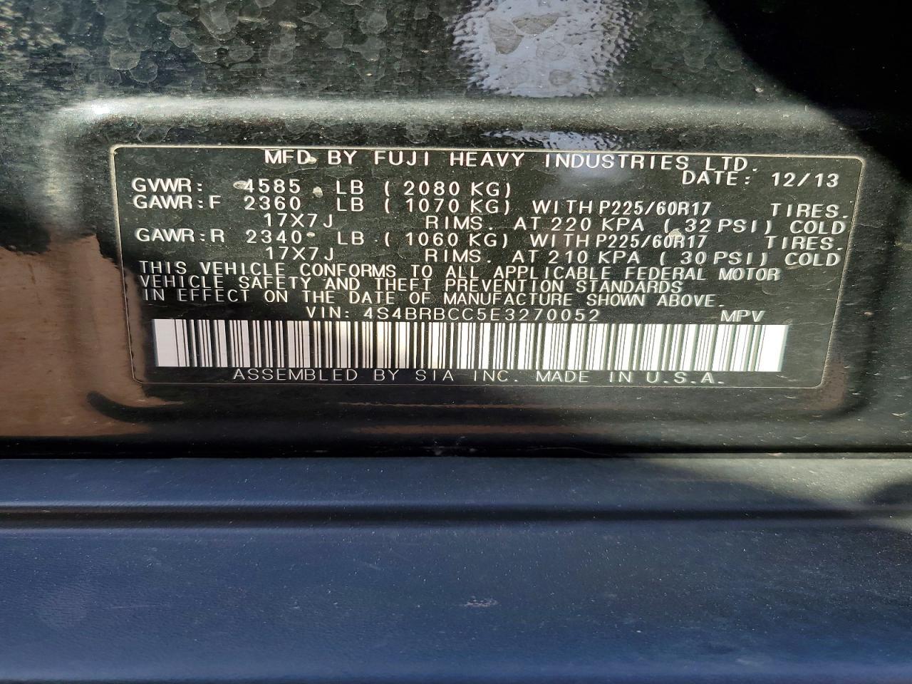 2014 Subaru Outback 2.5I Premium - zdjęcie 12
