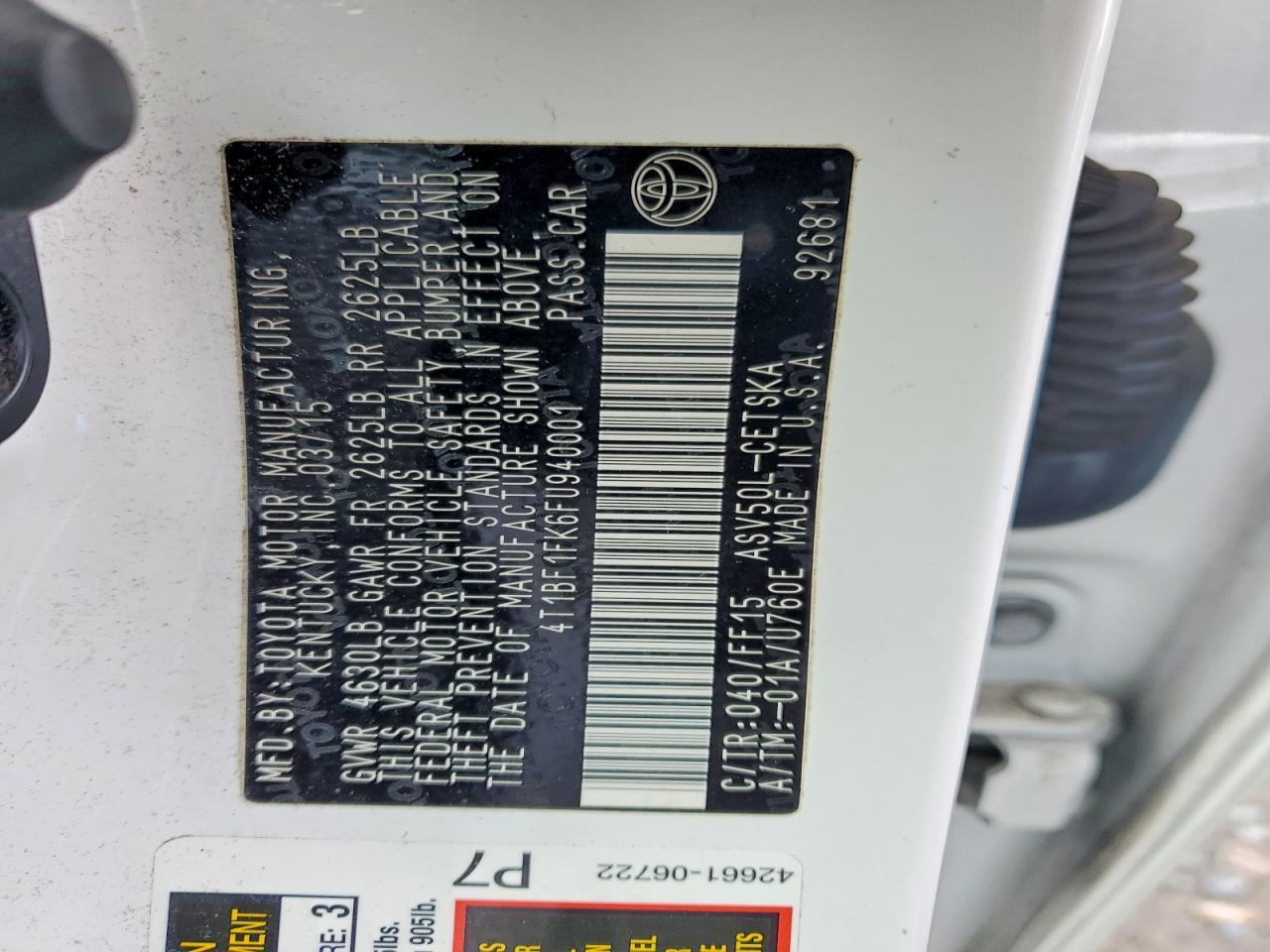 2015 Toyota Camry Se - zdjęcie 12