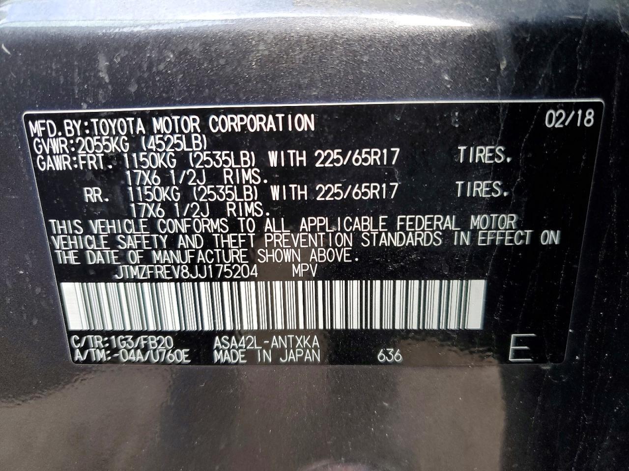 2018 Toyota Rav4 Le - zdjęcie 12