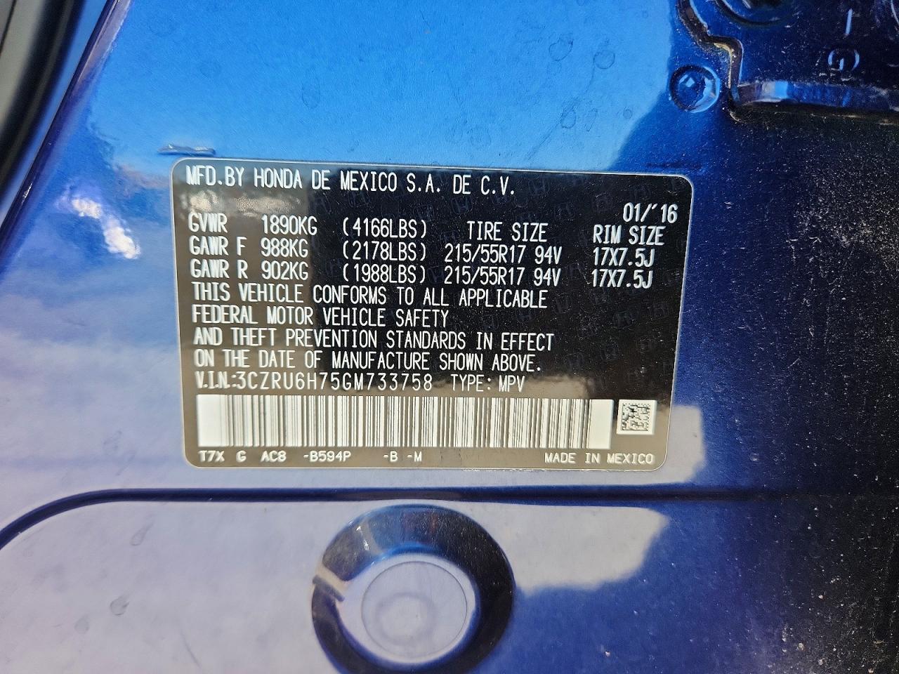 2016 Honda Hr-V Exl - zdjęcie 13