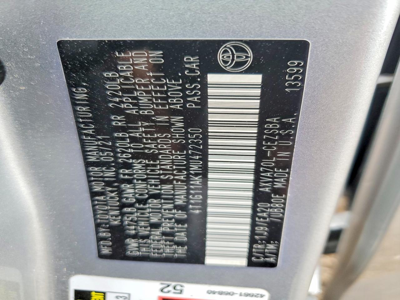 2021 Toyota Camry Se - zdjęcie 12