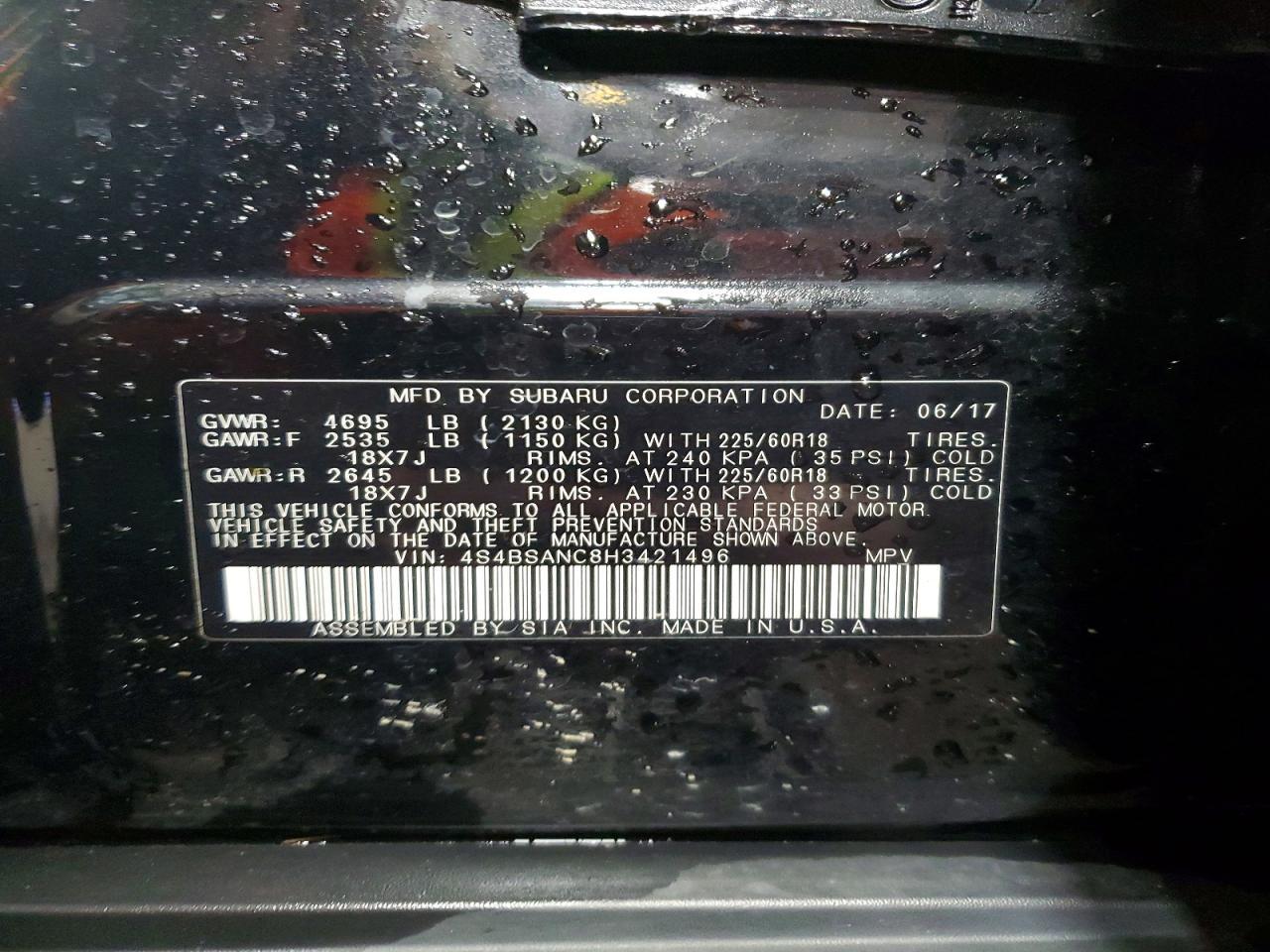 2017 Subaru Outback 2.5I Limited - zdjęcie 13