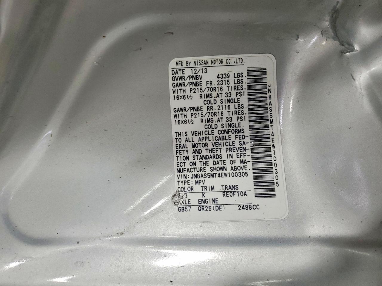 2014 Nissan Rogue Select S - zdjęcie 12