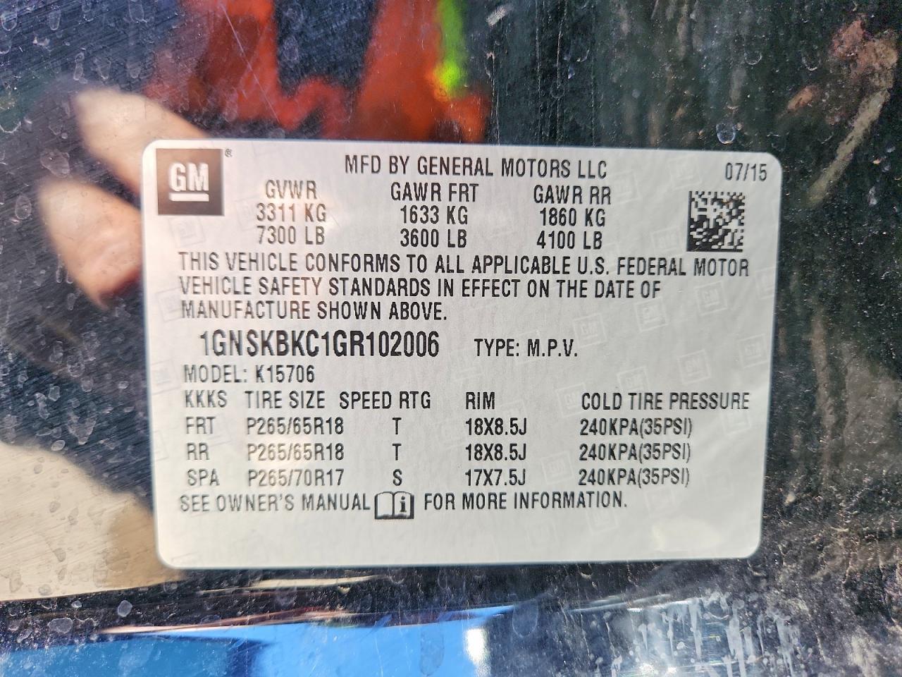 2016 Chevrolet Tahoe K1500 Lt - zdjęcie 13