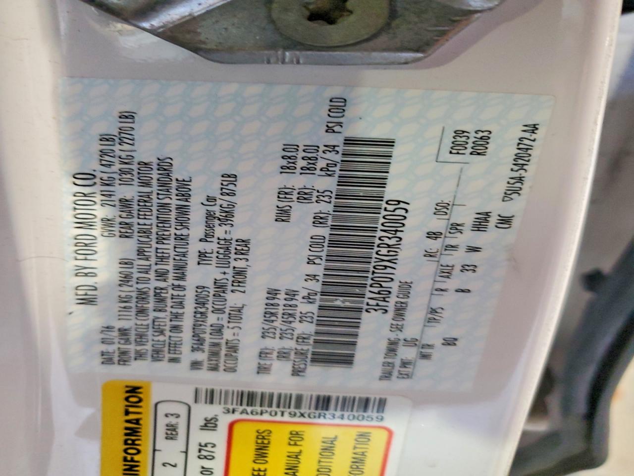 2016 Ford Fusion Se - zdjęcie 12