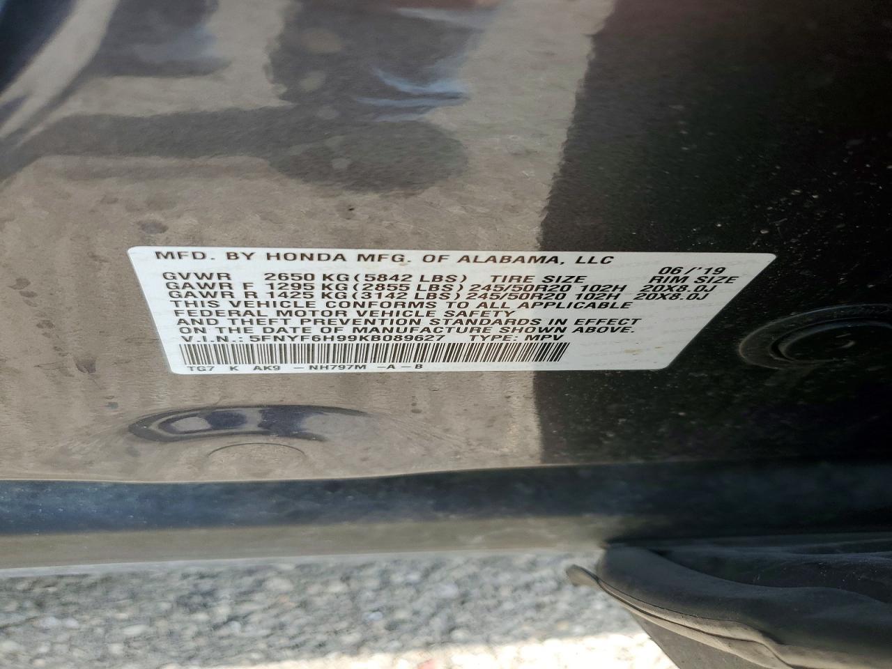 2019 Honda Pilot Touring - zdjęcie 13