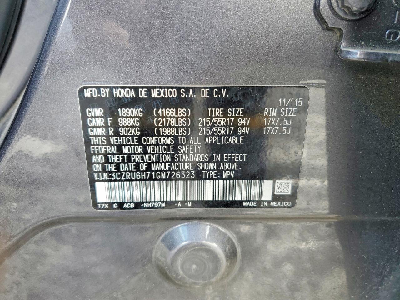 2016 Honda Hr-V Exl - zdjęcie 14