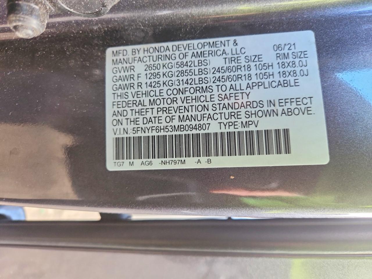 2021 Honda Pilot Exl - zdjęcie 14